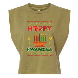 Happy Kwanzaa Kinara Candles African American Christmas Xmas Garment-Dyed Women's Muscle Tee