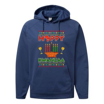 Happy Kwanzaa Kinara Candles African American Christmas Xmas Performance Fleece Hoodie