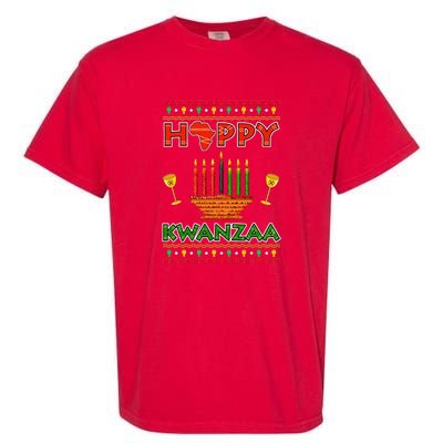 Happy Kwanzaa Kinara Candles African American Christmas Xmas Garment-Dyed Heavyweight T-Shirt