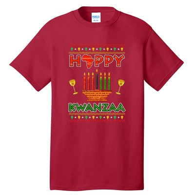 Happy Kwanzaa Kinara Candles African American Christmas Xmas Tall T-Shirt