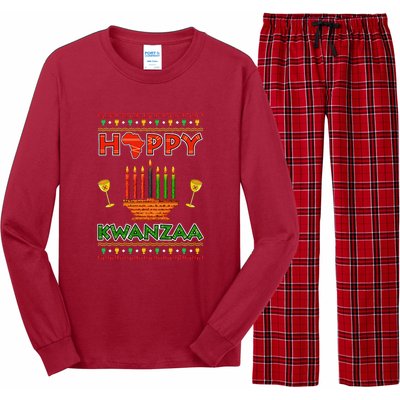 Happy Kwanzaa Kinara Candles African American Christmas Xmas Long Sleeve Pajama Set