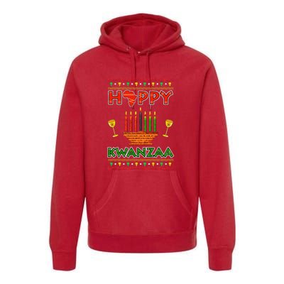 Happy Kwanzaa Kinara Candles African American Christmas Xmas Premium Hoodie