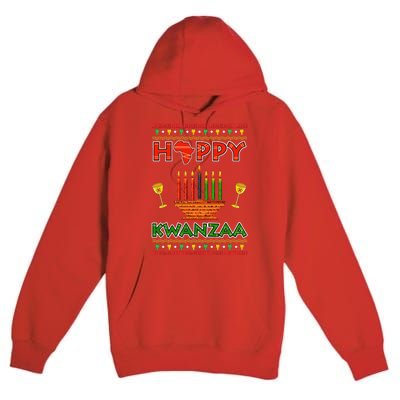 Happy Kwanzaa Kinara Candles African American Christmas Xmas Premium Pullover Hoodie