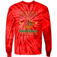 Happy Kwanzaa Kinara Candles African American Christmas Xmas Tie-Dye Long Sleeve Shirt