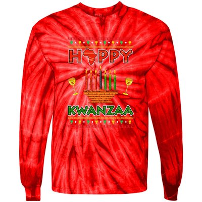 Happy Kwanzaa Kinara Candles African American Christmas Xmas Tie-Dye Long Sleeve Shirt