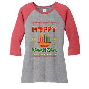 Happy Kwanzaa Kinara Candles African American Christmas Xmas Women's Tri-Blend 3/4-Sleeve Raglan Shirt