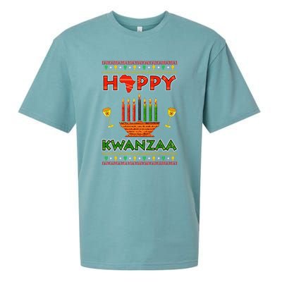 Happy Kwanzaa Kinara Candles African American Christmas Xmas Sueded Cloud Jersey T-Shirt