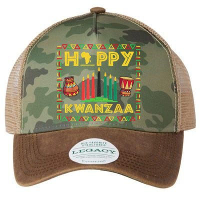 Happy Kwanzaa Kinara Candles Principles African American Legacy Tie Dye Trucker Hat