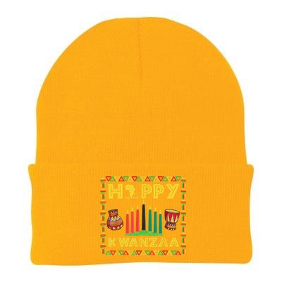 Happy Kwanzaa Kinara Candles Principles African American Knit Cap Winter Beanie