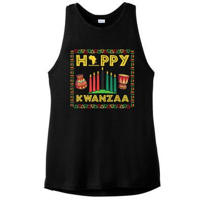 Happy Kwanzaa Kinara Candles Principles African American Ladies PosiCharge Tri-Blend Wicking Tank