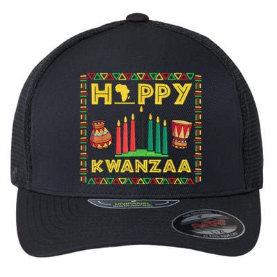 Happy Kwanzaa Kinara Candles Principles African American Flexfit Unipanel Trucker Cap