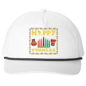 Happy Kwanzaa Kinara Candles Principles African American Snapback Five-Panel Rope Hat