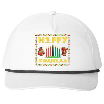 Happy Kwanzaa Kinara Candles Principles African American Snapback Five-Panel Rope Hat