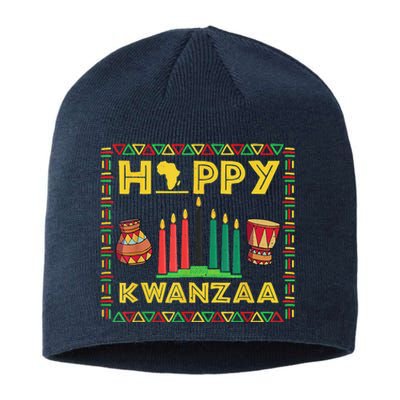 Happy Kwanzaa Kinara Candles Principles African American Sustainable Beanie