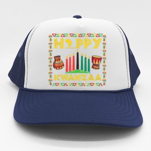 Happy Kwanzaa Kinara Candles Principles African American Trucker Hat