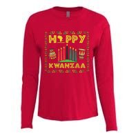 Happy Kwanzaa Kinara Candles Principles African American Womens Cotton Relaxed Long Sleeve T-Shirt