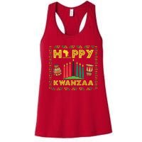 Happy Kwanzaa Kinara Candles Principles African American Women's Racerback Tank