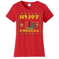 Happy Kwanzaa Kinara Candles Principles African American Women's T-Shirt