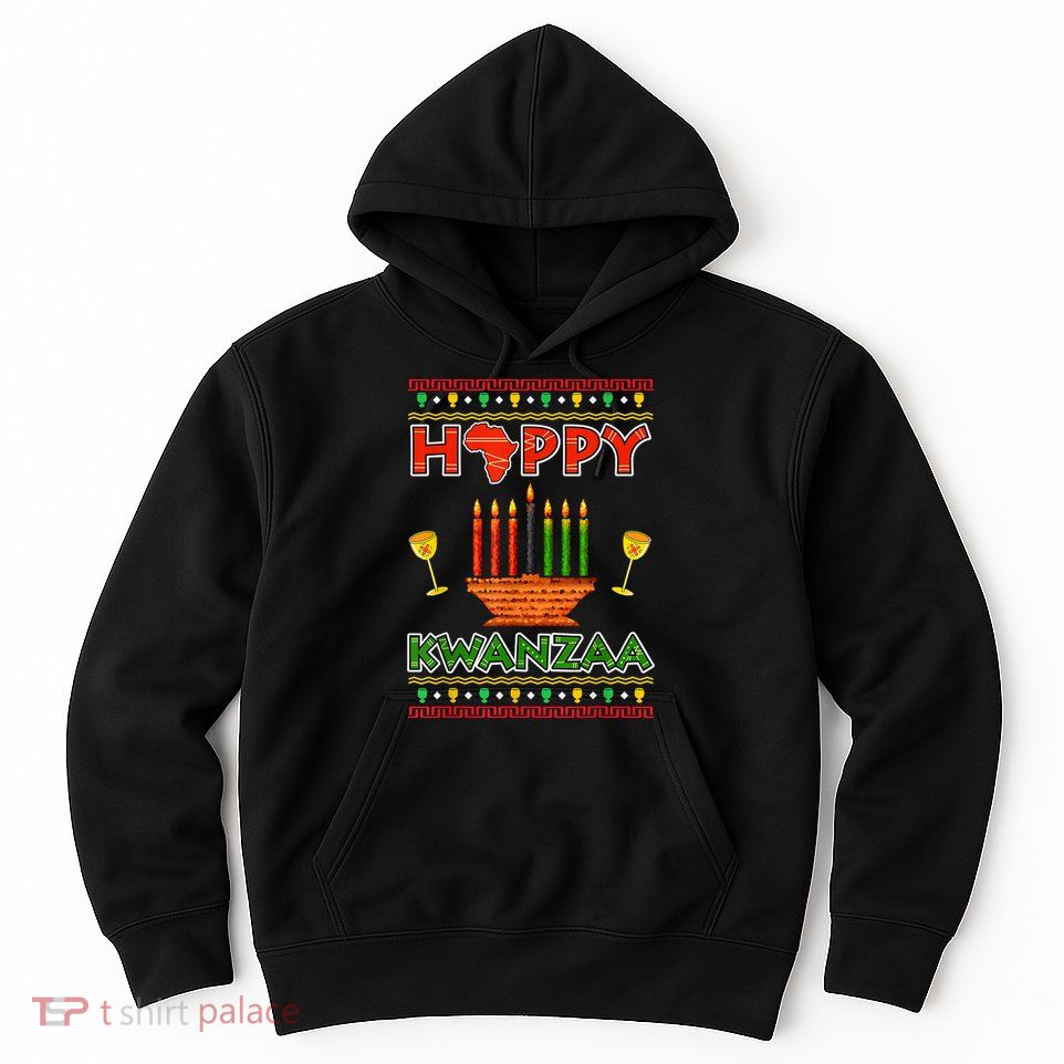 Happy Kwanzaa Kinara Candles African American Christmas Xmas Hoodie