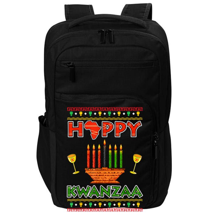 Happy Kwanzaa Kinara Candles African American Christmas Xmas Impact Tech Backpack