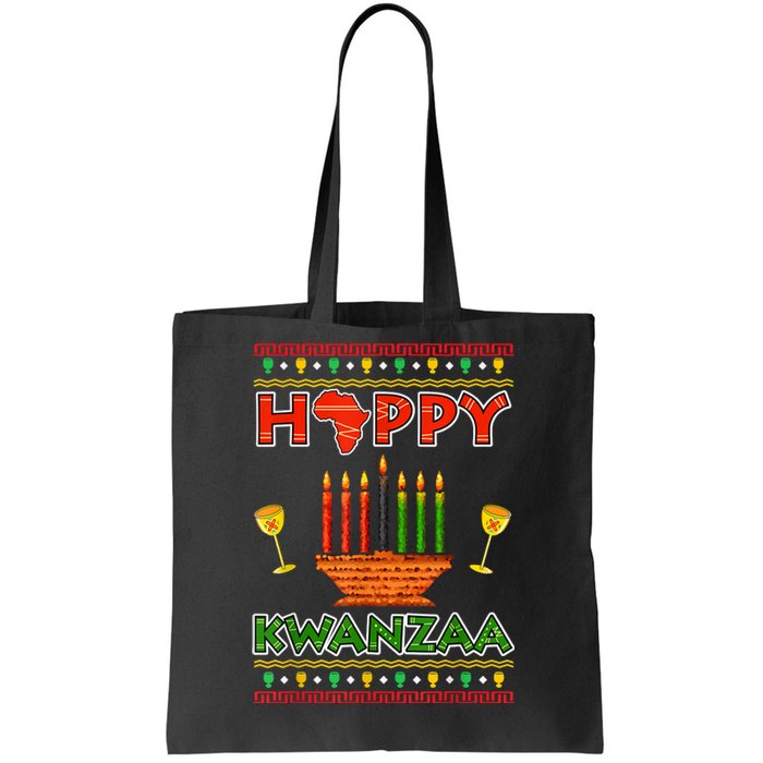 Happy Kwanzaa Kinara Candles African American Christmas Xmas Tote Bag