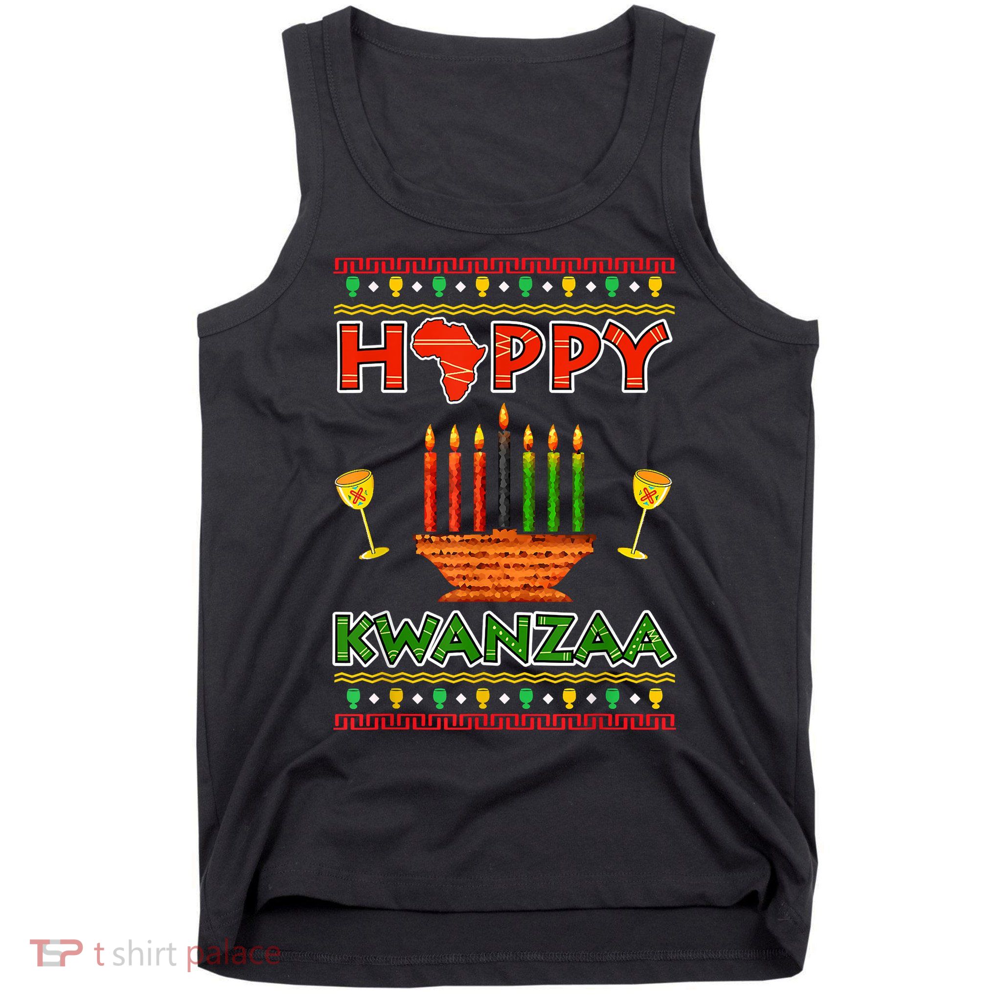 Happy Kwanzaa Kinara Candles African American Christmas Xmas Tank Top