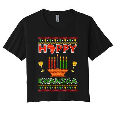 Happy Kwanzaa Kinara Candles African American Christmas Xmas Crop Top