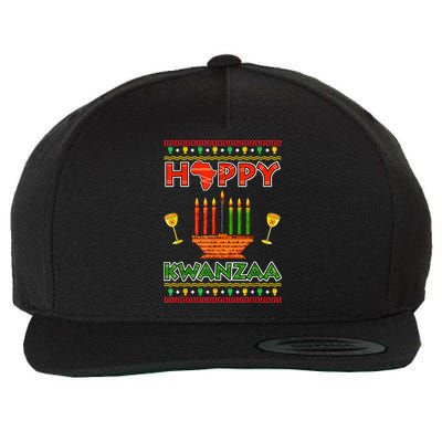 Happy Kwanzaa Kinara Candles African American Christmas Xmas Wool Snapback Cap