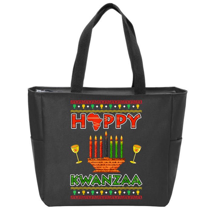 Happy Kwanzaa Kinara Candles African American Christmas Xmas Zip Tote Bag