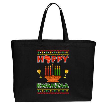 Happy Kwanzaa Kinara Candles African American Christmas Xmas Cotton Canvas Jumbo Tote