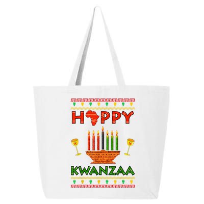 Happy Kwanzaa Kinara Candles African American Christmas Xmas 25L Jumbo Tote