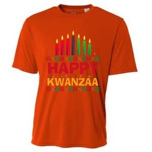 Happy Kwanzaa Kinara Seven Candles African American Holiday Cooling Performance Crew T-Shirt