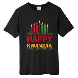 Happy Kwanzaa Kinara Seven Candles African American Holiday Tall Fusion ChromaSoft Performance T-Shirt