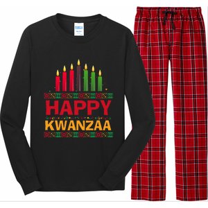 Happy Kwanzaa Kinara Seven Candles African American Holiday Long Sleeve Pajama Set