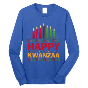 Happy Kwanzaa Kinara Seven Candles African American Holiday Long Sleeve Shirt