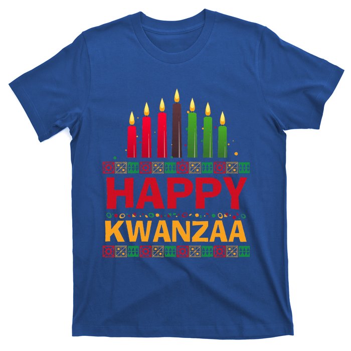 Happy Kwanzaa Kinara Seven Candles African American Holiday T-Shirt