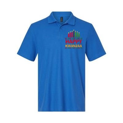 Happy Kwanzaa Kinara Seven Candles African American Holiday Softstyle Adult Sport Polo