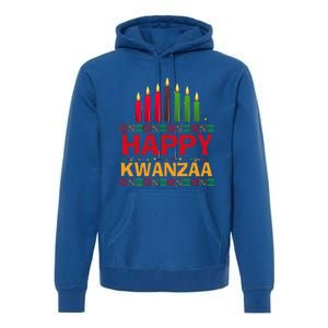 Happy Kwanzaa Kinara Seven Candles African American Holiday Premium Hoodie