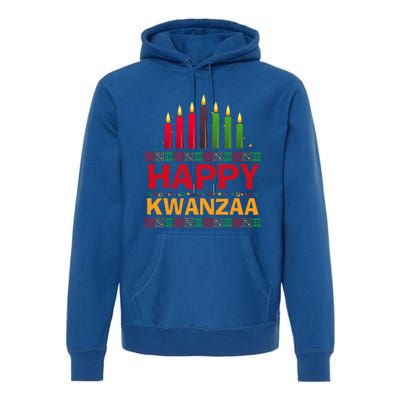 Happy Kwanzaa Kinara Seven Candles African American Holiday Premium Hoodie