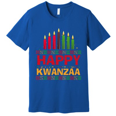 Happy Kwanzaa Kinara Seven Candles African American Holiday Premium T-Shirt