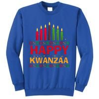 Happy Kwanzaa Kinara Seven Candles African American Holiday Tall Sweatshirt