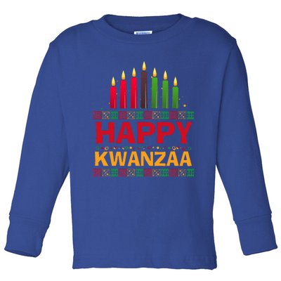 Happy Kwanzaa Kinara Seven Candles African American Holiday Toddler Long Sleeve Shirt