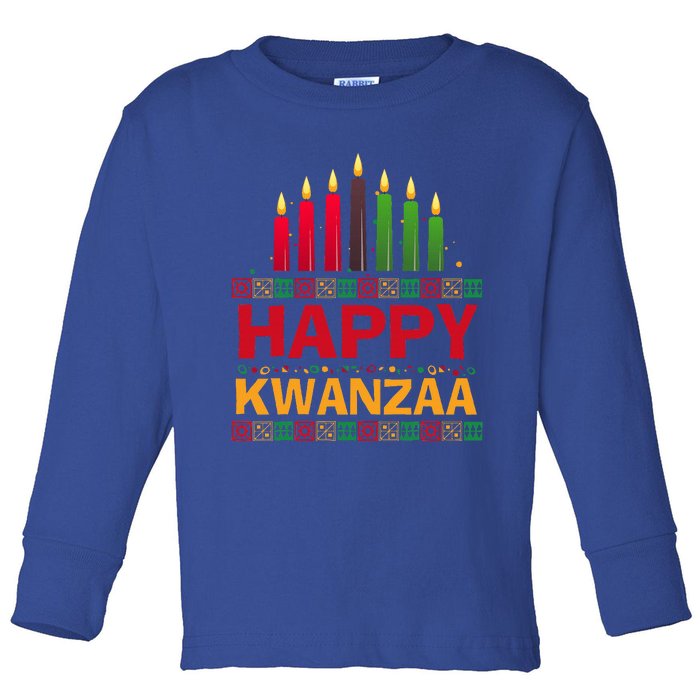 Happy Kwanzaa Kinara Seven Candles African American Holiday Toddler Long Sleeve Shirt