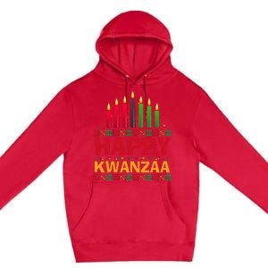 Happy Kwanzaa Kinara Seven Candles African American Holiday Premium Pullover Hoodie