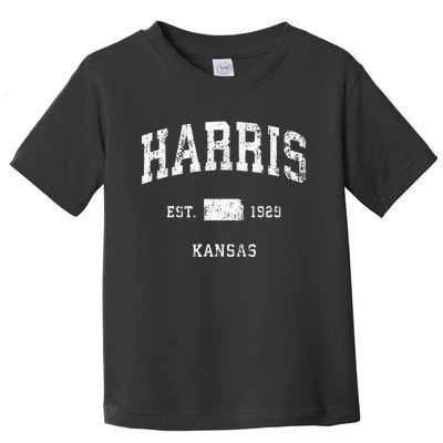 Harris Kansas Ks Vintage Athletic Sports Design Toddler T-Shirt