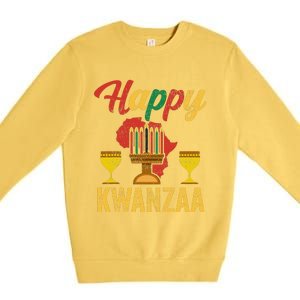 Happy Kwanzaa Kinara Candles Principles African American Premium Crewneck Sweatshirt