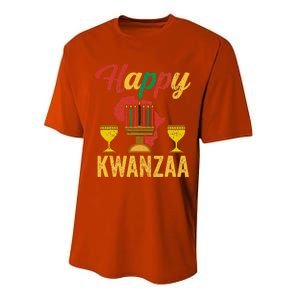 Happy Kwanzaa Kinara Candles Principles African American Performance Sprint T-Shirt