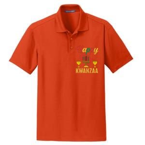 Happy Kwanzaa Kinara Candles Principles African American Dry Zone Grid Polo