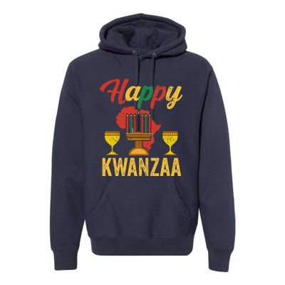 Happy Kwanzaa Kinara Candles Principles African American Premium Hoodie