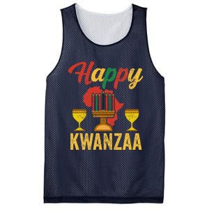 Happy Kwanzaa Kinara Candles Principles African American Mesh Reversible Basketball Jersey Tank